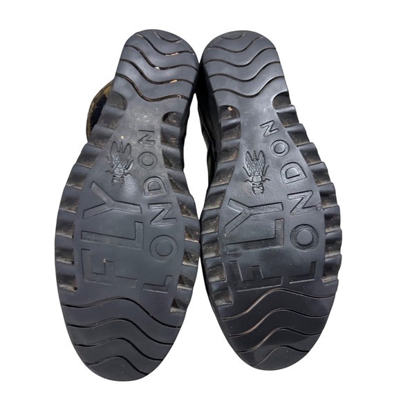 FLY LONDON Black Leather Wedge Ankle Boots Women's Size 40 - Picture 8 of 8